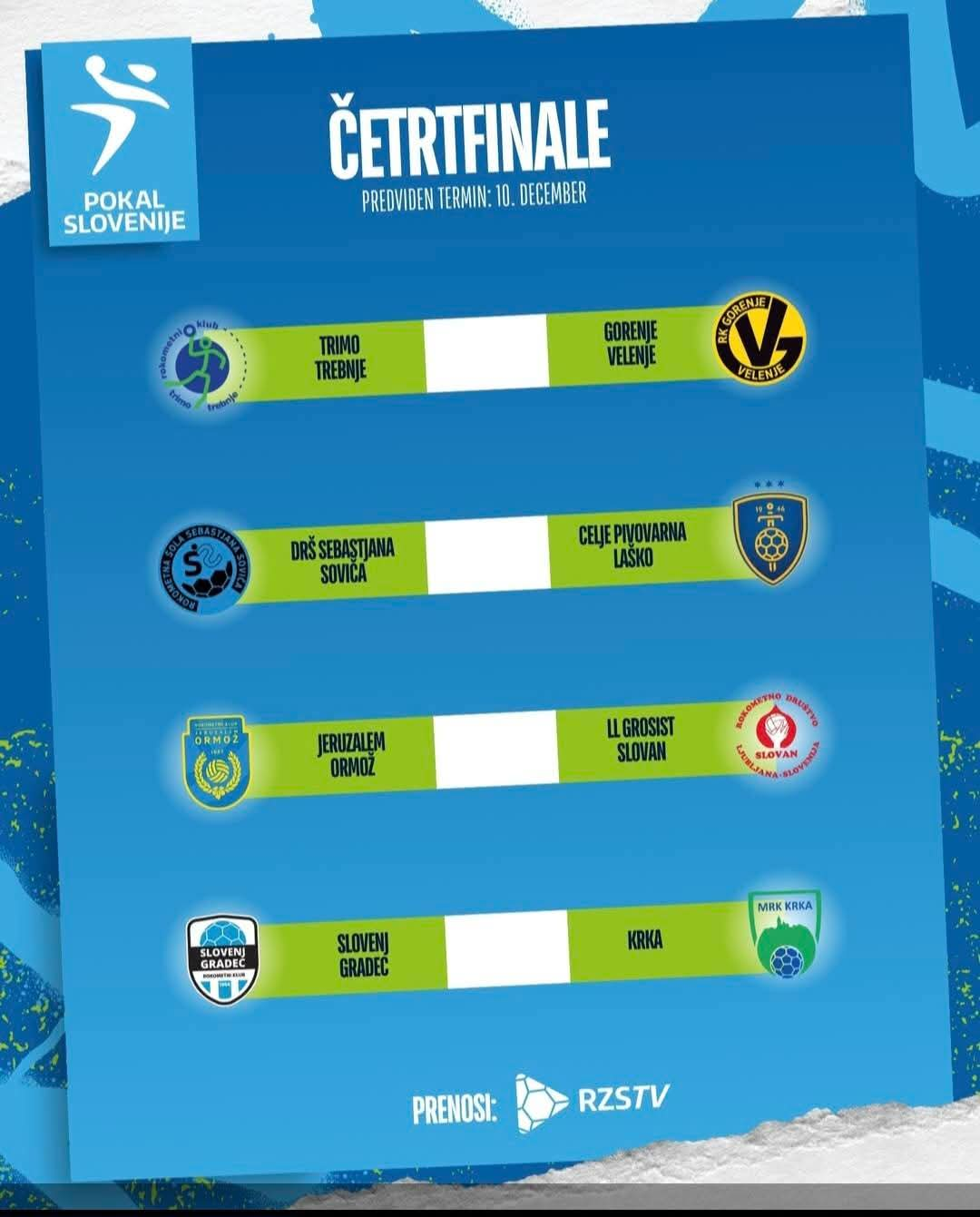 Vabilo na četrtfinale rokometnega Pokala Slovenije DRŠSS - RK Celje Pivovarna Laško